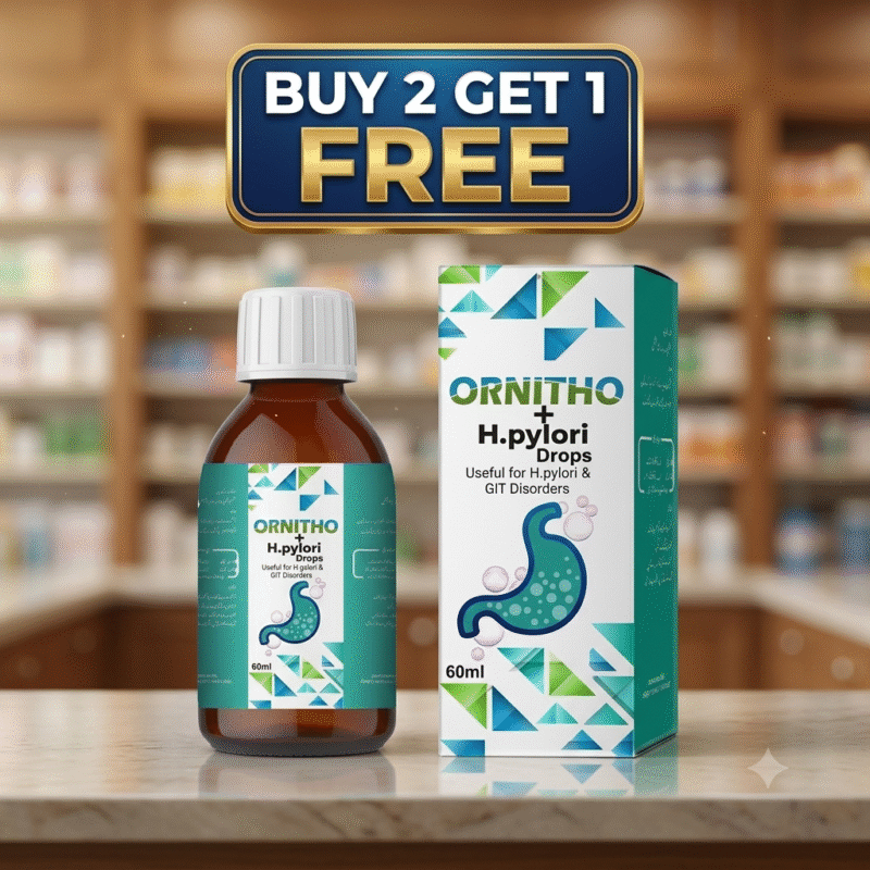 Ornitho + H.Pylori Drops for Stomach (Indigestion, Heart Burn, Flatulence and Gastritis)